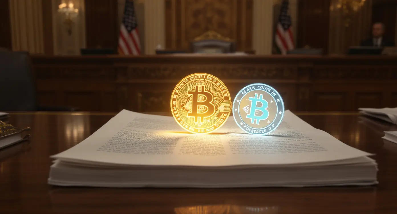 Editorial illustration for US Senate Unveils 309-Page Crypto Bill Draft Ahead of Landmark Vote