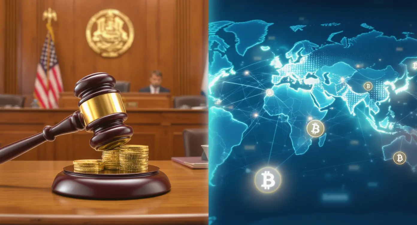 Editorial illustration for US Senate Crypto Bill Advances, Global Payments Embrace Stablecoins