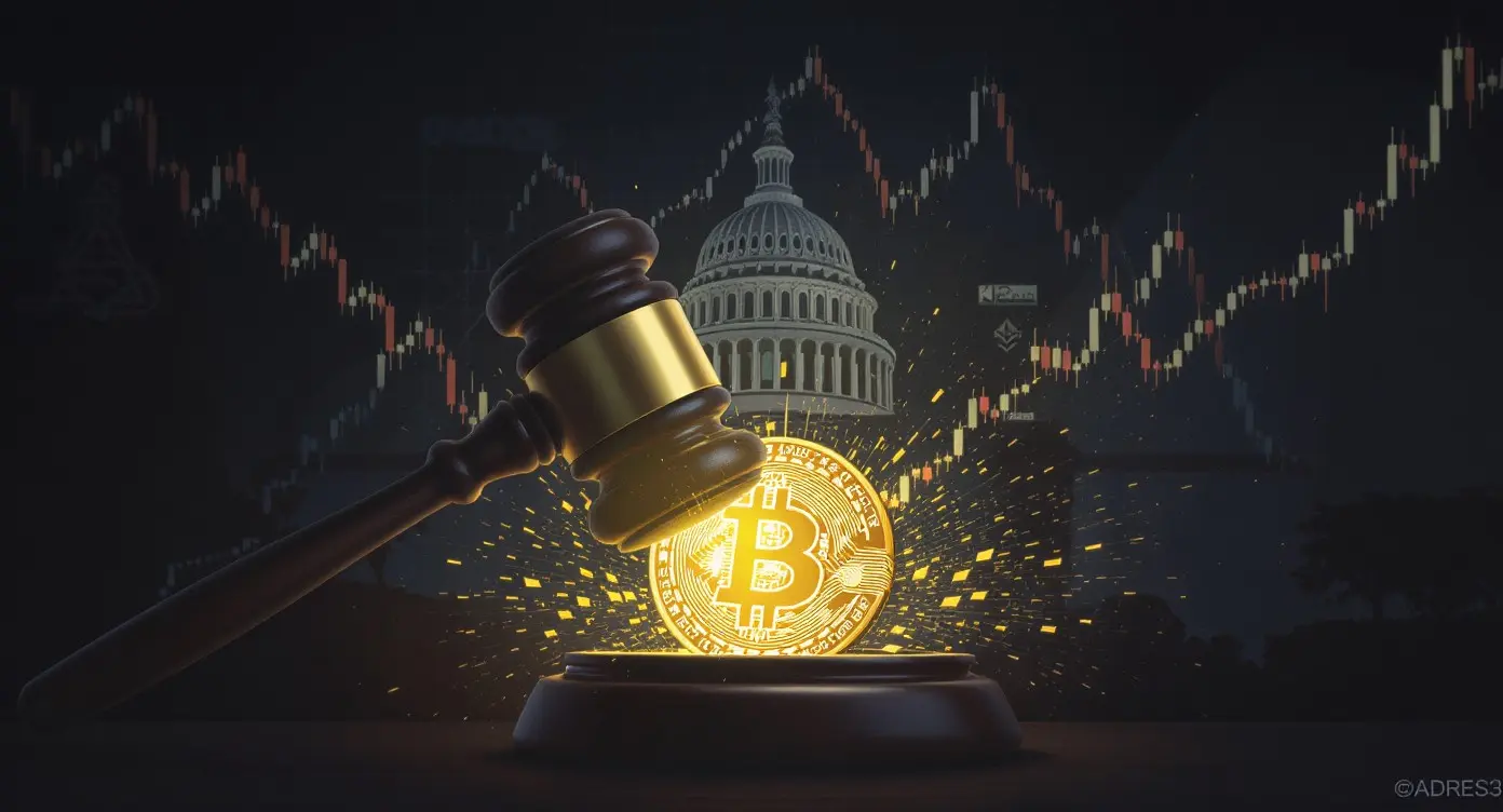 Editorial illustration for Senate Crypto Bill Faces Key Vote, Bitcoin ETFs See Outflows