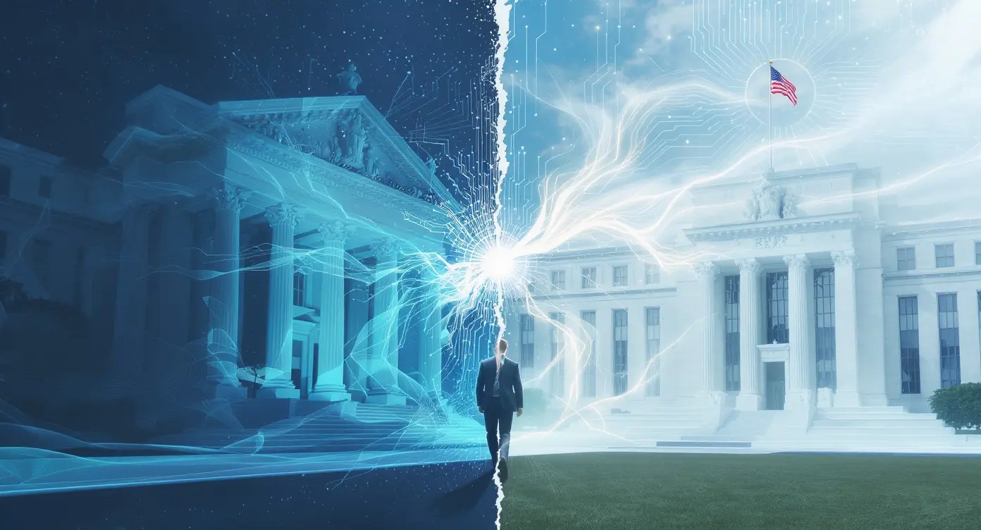Editorial illustration for SEC Commissioner Departs as US Explores Crypto Banking Access