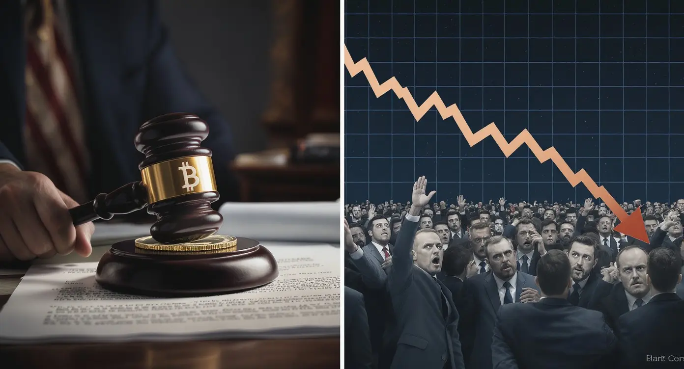 Editorial illustration for US Crypto Bill Advances as Bitcoin ETFs Face Major Outflows