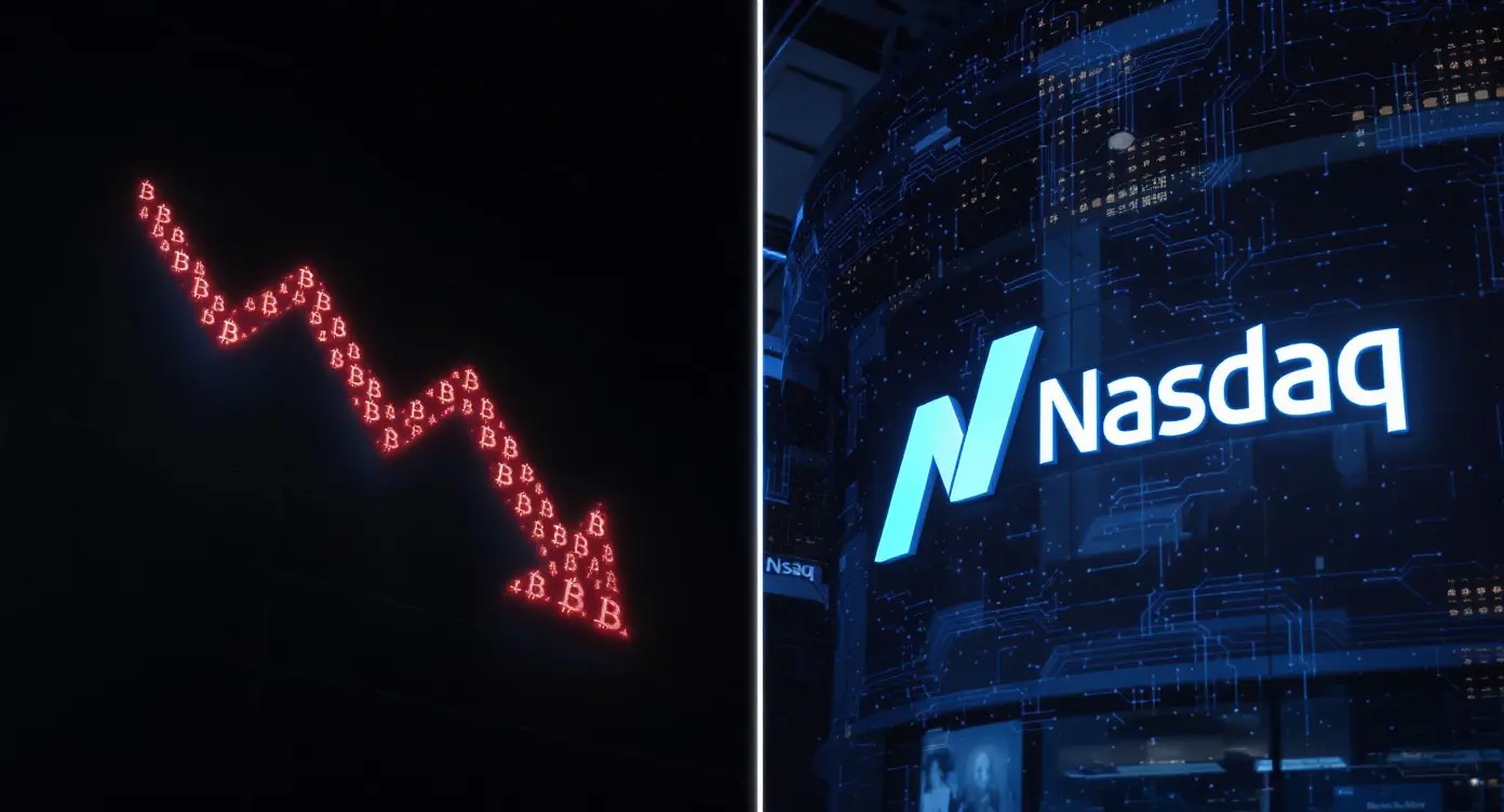 Editorial illustration for Bitcoin ETFs See Outflows, Nasdaq Gets Green Light for Options