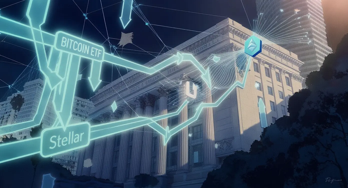 Editorial illustration for DTCC, Stellar Plan Tokenized Securities; Ethereum ETFs Face Outflows
