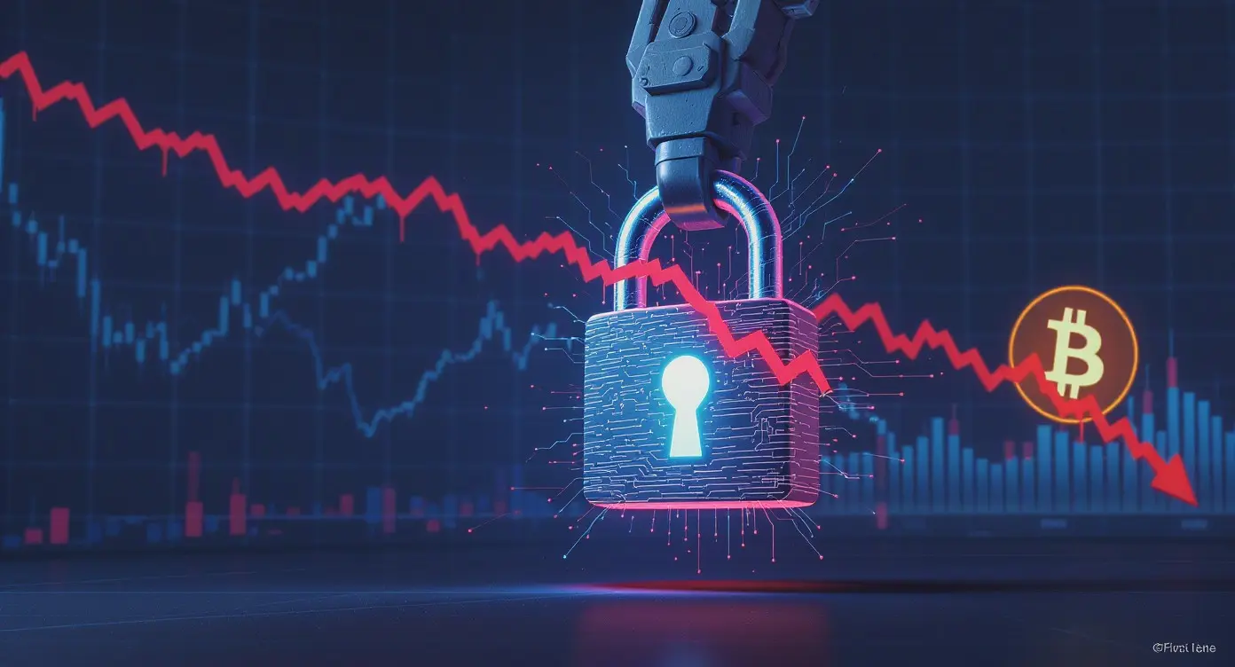 Editorial illustration for Circle Freezes Confidential USDC as Institutional Bitcoin ETF Selling Intensifies
