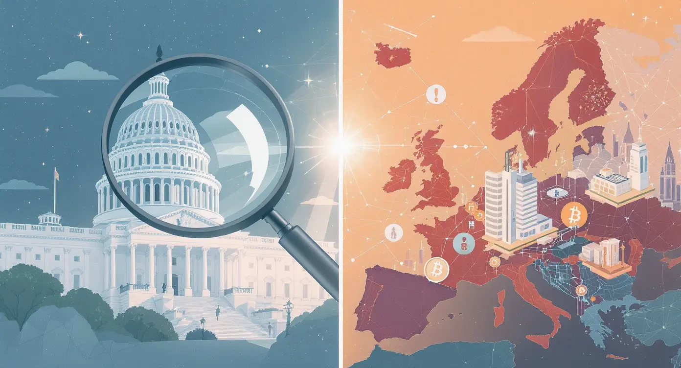Editorial illustration for SEC Prioritizes Crypto to 2030, MiCA Shapes European Markets