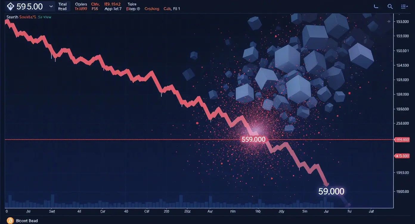 Editorial illustration for Bitcoin Plunges to $59K as Over $1.3 Billion in Leveraged Positions Liquidate