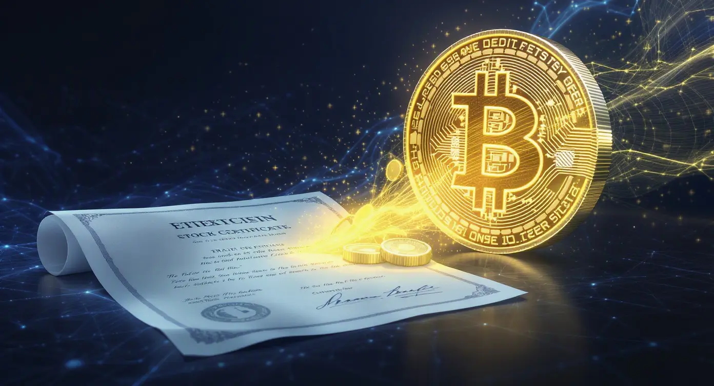 Editorial illustration for SEC Eyes Tokenized Stock Rules; Bitcoin ETFs See $1 Billion Inflows