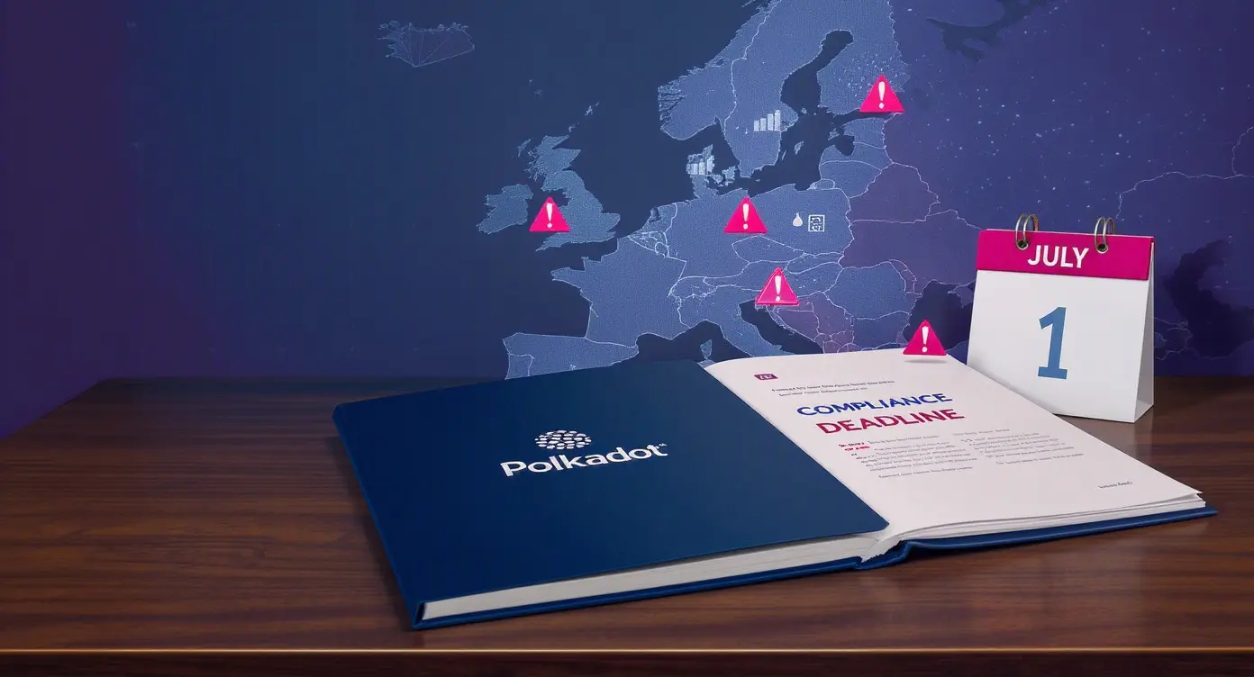 Editorial illustration for Polkadot Surges on Institutional ETF Inclusion as EU Orders Unlicensed Exchange Exits
