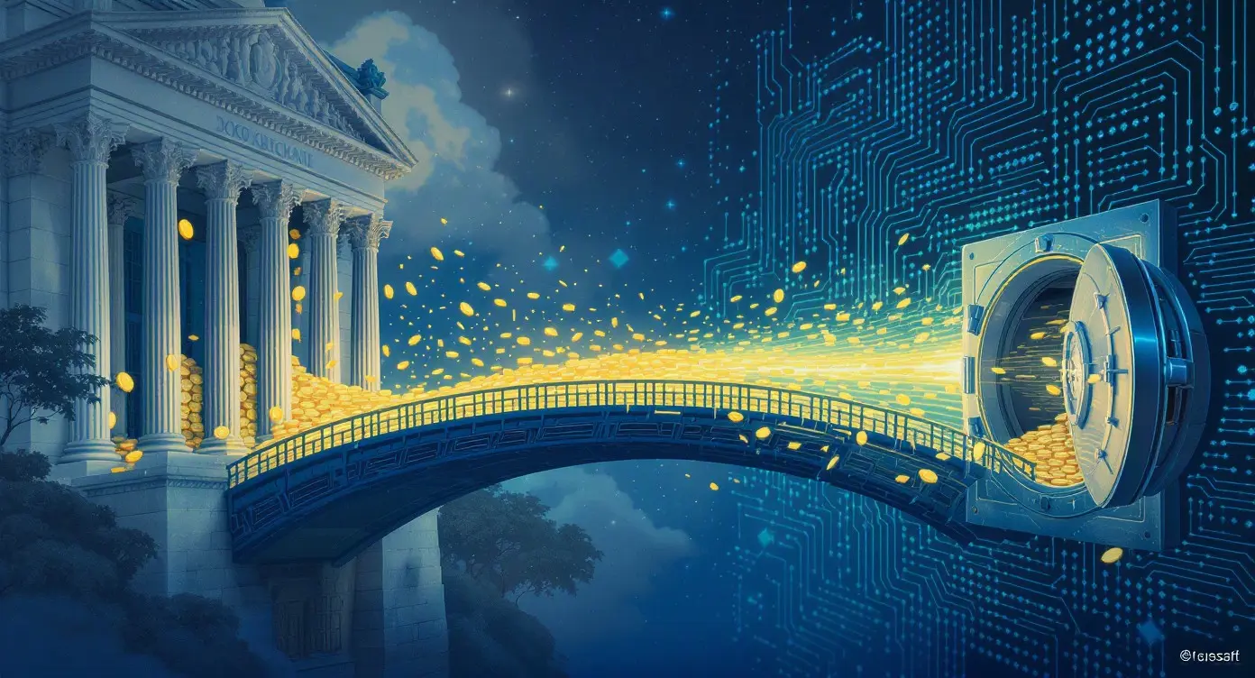 Editorial illustration for Wall Street Giants Push New Bitcoin Dividend ETFs and Stablecoin Reserve Funds