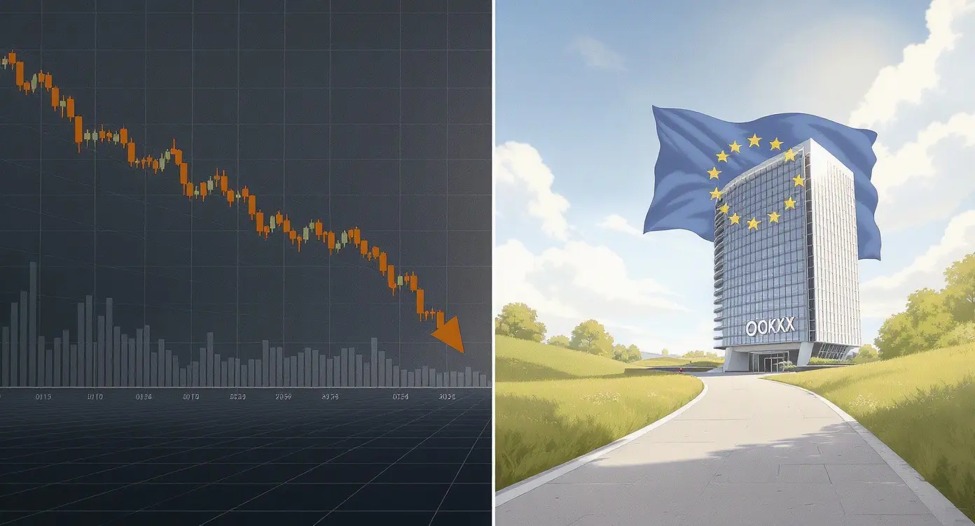 Editorial illustration for Bitcoin ETF Outflows Intensify; OKX Leads MiCA Compliance