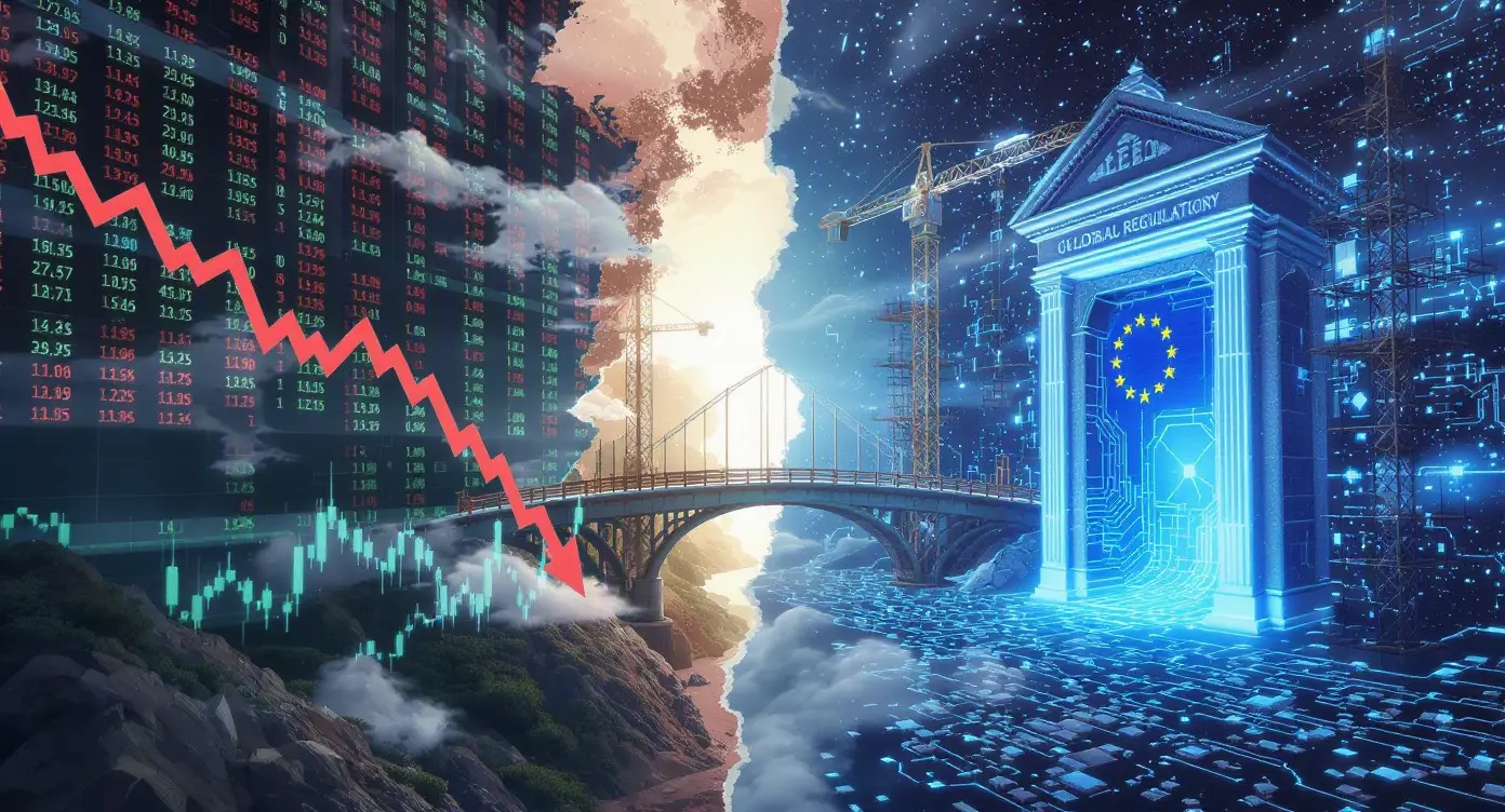 Editorial illustration for Bitcoin ETF Outflows Accelerate as Global Regulatory Shifts Intensify