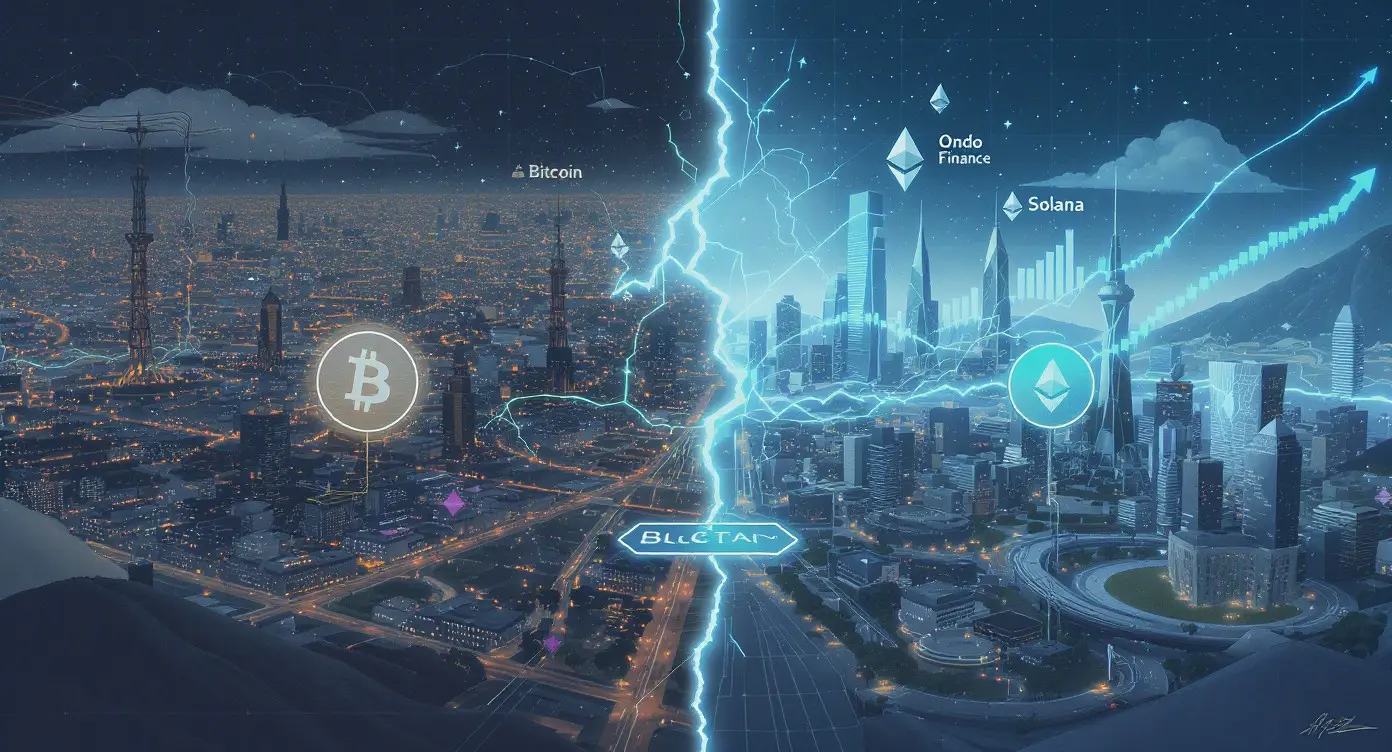 Editorial illustration for Europe's Crypto Firm Count Plummets, BlackRock ETF Shares Tokenized
