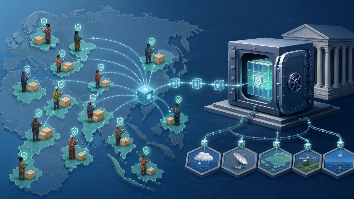 Editorial illustration for UN Expands Stellar Aid Payments as BlackRock Upgrades Tokenized Fund Infrastructure