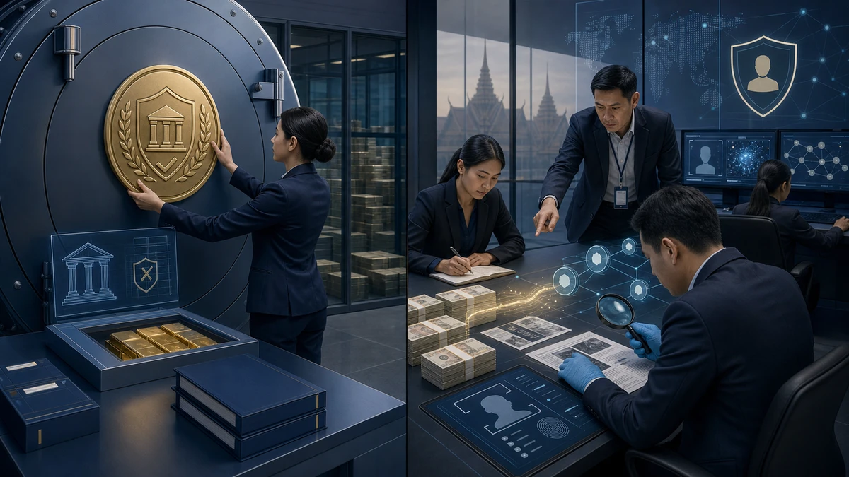 Editorial illustration for Circle Wins Trust Bank Approval as Thailand Probes Large USDT Transfers