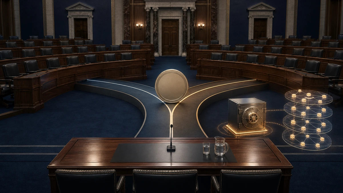 Editorial illustration for CLARITY Act Returns to the Spotlight as Political Crypto Scrutiny Deepens