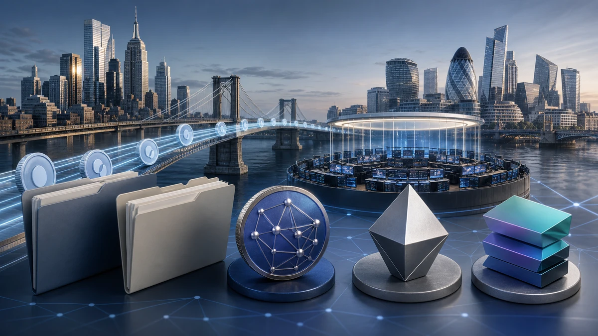 Editorial illustration for US-UK Stablecoin Roadmap Meets a New Wave of Crypto ETFs