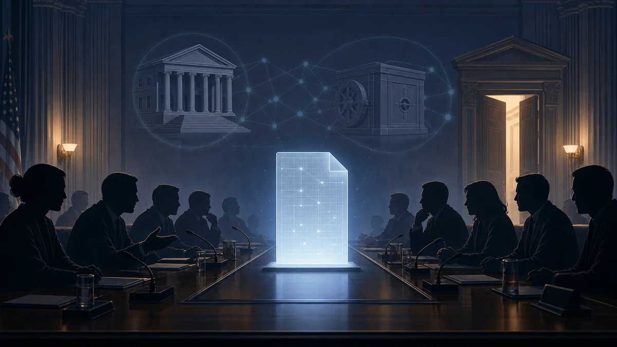 Editorial illustration for CLARITY Act Faces Ethics Revolt in the Senate
