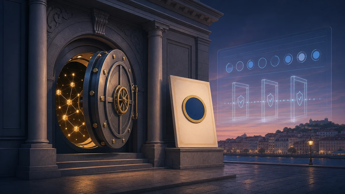 Editorial illustration for Bison Bank Wins Portugal’s First MiCA Crypto Bank Status