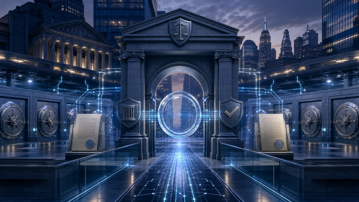 Editorial illustration for Circle Wins New York Trust Charter for USDC