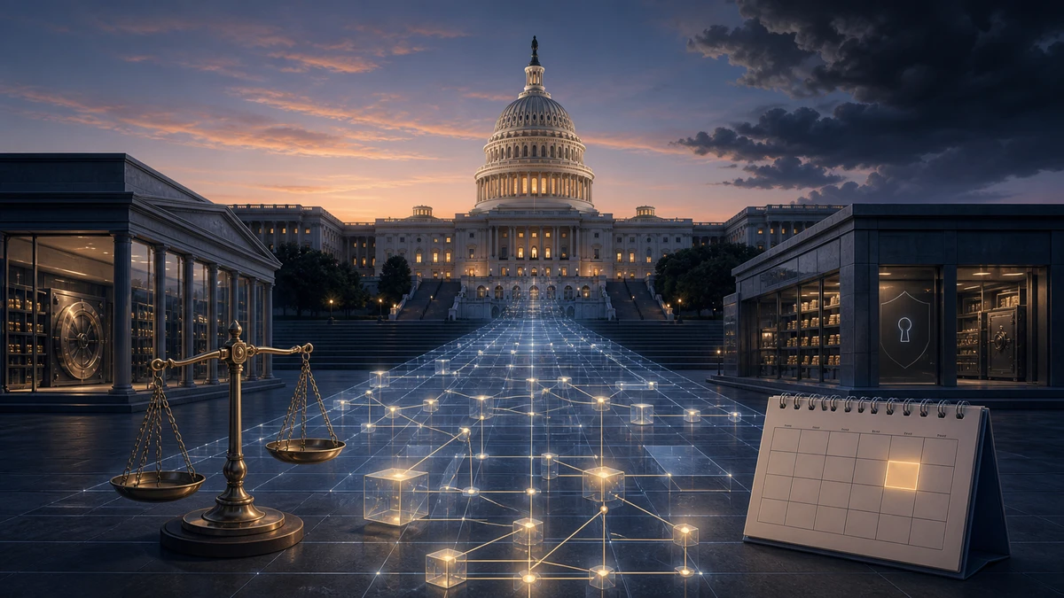 Editorial illustration for Senate Sets September 15 Vote for Crypto Market Rules