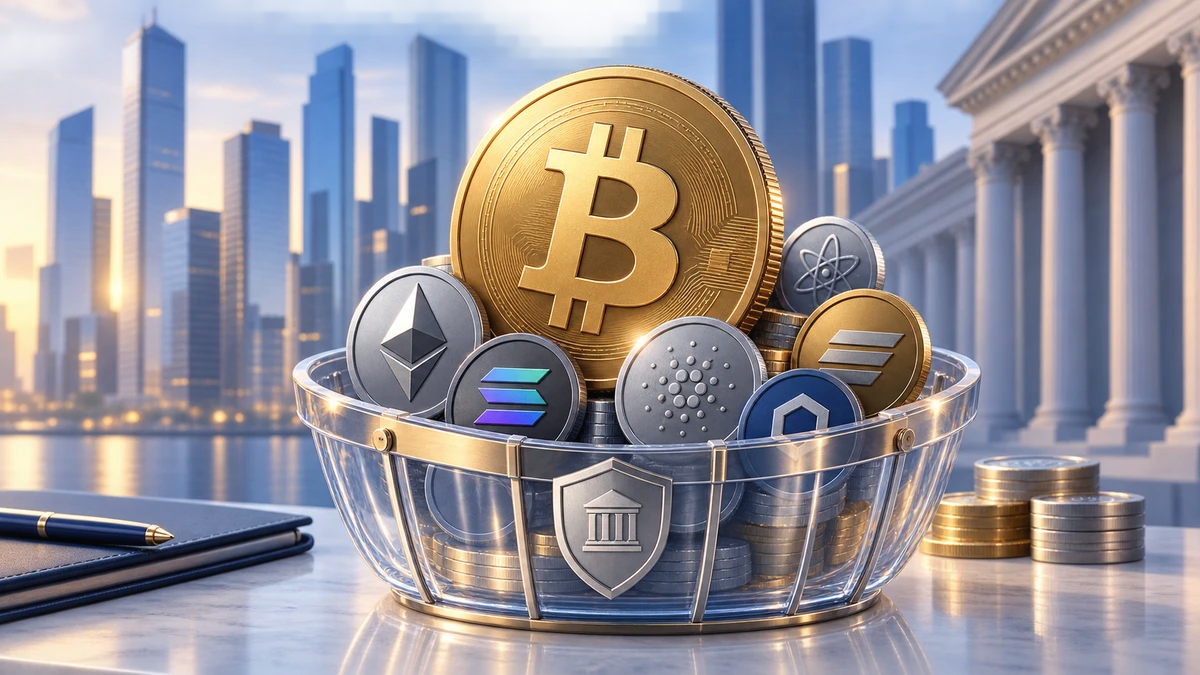 Editorial illustration for SEC Clears First Multi-Token Crypto ETF With Bitcoin Lead