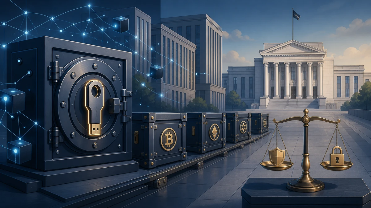 Editorial illustration for SEC Sends Crypto Custody Rewrite to White House Review