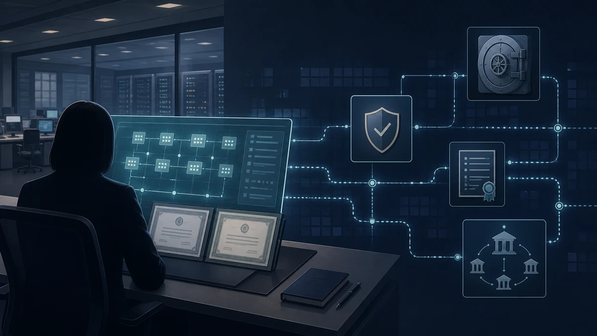 Editorial illustration for SEC Targets Tokenized Securities Plumbing With Transfer Agent Proposal